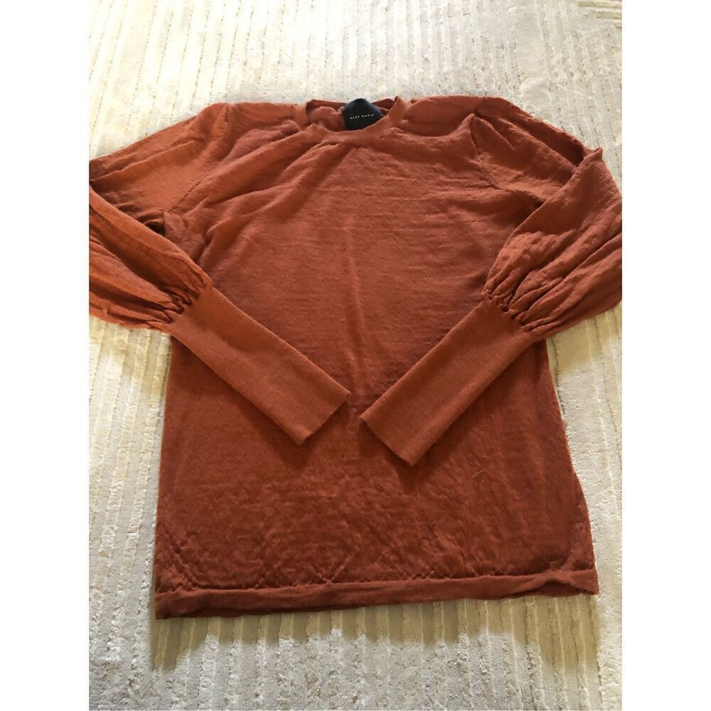Alex Marie Merino Wool Sweater Puffed Sleeve SZ S